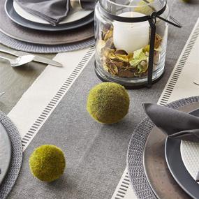 img 1 attached to 🏷️ DII Dobby Stripe 13x108 Woven Table Runner in Mineral Gray