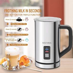 Secura Milk Frother, Electric Milk Steamer Stainless Steel, 8.4oz/250ml  Automatic Hot and Cold Foam Maker and Milk Warmer for Latte, Cappuccinos