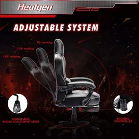 img 2 attached to 🎮 Gaming Chair with Footrest by HEALGEN - Gamer Chair with Massage Lumbar Support, PU Leather Computer Chair | Ergonomic Video Game Chairs for Kids