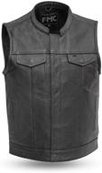 enhanced seo: first mfg co blaster men's leather motorcycle vest logo