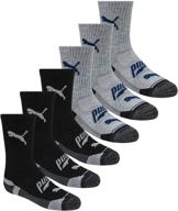 🧦 ultimate comfort and style: puma boys' 6 pack crew cut socks logo