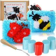 2-piece butterfly and bee latch hook kit: diy sewing starter set for kids and beginners logo