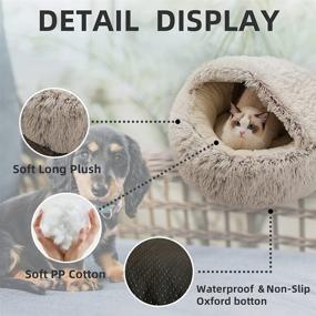 img 3 attached to 🐾 Petswety Velvet Round Bolster Dog Bed with Attached Blanket - Modern Plush Round Pet Bed for Dogs and Cats