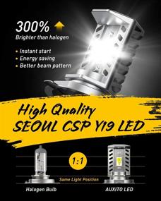 img 2 attached to 🏍️ AUXITO H4 9003 Motorcycle LED Bulb Conversion Kit with CSP Y19 LEDs - 6500K White, Pack of 1: Enhance Your Motorbike Lighting