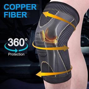 img 1 attached to 🦵 Copper Knee Braces (2 Pack) - Knee Brace Compression Sleeves for Pain Relief - Meniscus Tear, ACL, Arthritis Support - Running, Working Out, Joint Pain Relief