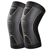 🦵 copper knee braces (2 pack) - knee brace compression sleeves for pain relief - meniscus tear, acl, arthritis support - running, working out, joint pain relief логотип