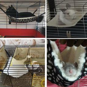 img 1 attached to 🐱 TXIN Cat Hammocks: Cozy Polka Dot Cage Hammock for Ferret, Rat, Rabbit, Small Cats & Dogs