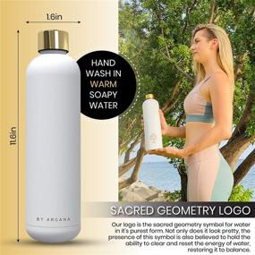 img 1 attached to 💧 Stay Hydrated in Style: Arc Bottle - Insulated Stainless Steel Water Bottle, 34oz, White. 24Hr Cold & 18Hr Hot for Sports & Outdoor Activities!