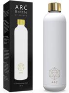 💧 stay hydrated in style: arc bottle - insulated stainless steel water bottle, 34oz, white. 24hr cold & 18hr hot for sports & outdoor activities! logo