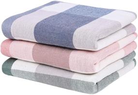 img 4 attached to Ultra Soft and Absorbent Plaid Dish Towels – Homaxy 100% Natural Cotton Terry Kitchen Towels, 13 x 28 Inches, 3pc/Set