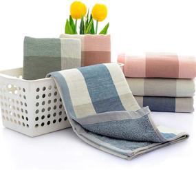 img 2 attached to Ultra Soft and Absorbent Plaid Dish Towels – Homaxy 100% Natural Cotton Terry Kitchen Towels, 13 x 28 Inches, 3pc/Set