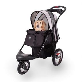 img 4 attached to 🐾 Premium Pet Stroller with Air-Filled Tires and Built-in Suspension - Comfortable Dog & Cat Strollers with Paw Rest and Front Headrest - Sturdy & Stylish for Daily Walks and Jogging