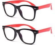 juslink flexible kids blue light blocking glasses for boys and girls age 4-13 (2 black-red) logo