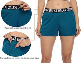 img 2 attached to 🏃 Oalka Women's Running Shorts with Side Pockets - Workout Athletic Fitness Gym Shorts