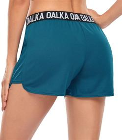 img 3 attached to 🏃 Oalka Women's Running Shorts with Side Pockets - Workout Athletic Fitness Gym Shorts