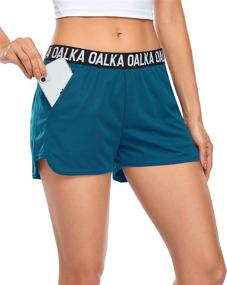 img 1 attached to 🏃 Oalka Women's Running Shorts with Side Pockets - Workout Athletic Fitness Gym Shorts