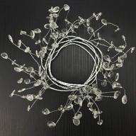 💎 eorta 94 inch crystal beaded garland: clear diamond branch chandelier twinkle acrylic ice silver wire string wreath party decoration for wedding diy craft jewelry making, water drop pattern - stunning décor and craft accent логотип