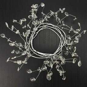 img 4 attached to 💎 EORTA 94 Inch Crystal Beaded Garland: Clear Diamond Branch Chandelier Twinkle Acrylic Ice Silver Wire String Wreath Party Decoration for Wedding DIY Craft Jewelry Making, Water Drop Pattern - Stunning Décor and Craft Accent