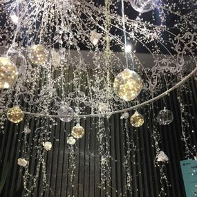 img 1 attached to 💎 EORTA 94 Inch Crystal Beaded Garland: Clear Diamond Branch Chandelier Twinkle Acrylic Ice Silver Wire String Wreath Party Decoration for Wedding DIY Craft Jewelry Making, Water Drop Pattern - Stunning Décor and Craft Accent