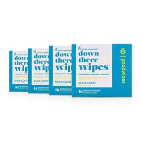 img 4 attached to Goodwipes Down There Feminine Hygiene Wipes: Shea-Coco Scent, Flushable, Hypoallergenic, 64 Individually Wrapped - Ideal for Travel (4 Packs of 16)