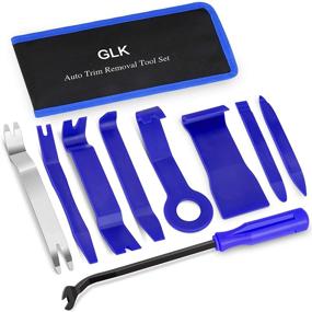 img 4 attached to 🔧 Набор инструментов GLK Auto Trim Removal Tool Kit - необходимый комплект для удаления обивки и демонтажа панелей с крепежом для автомобильного салона, щитка, магнитолы и установки аудио - 9 штук набор инструмента для расклинивания.