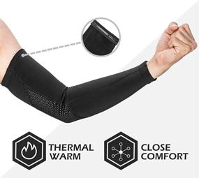 img 1 attached to 🚴 ROCK BROS Thermal Arm Warmer: Unisex Arm Sleeves for Enhanced Cycling & Running Performance