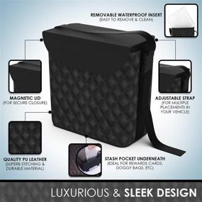 img 3 attached to 🚗 LUXXE - Refined Leather Car Trash Can & Matching Tissue Box - Waterproof Car Garbage Can - Machine Washable Car Trash Container - Car Trash Bag & Bin - Car Garbage Bag & Bin