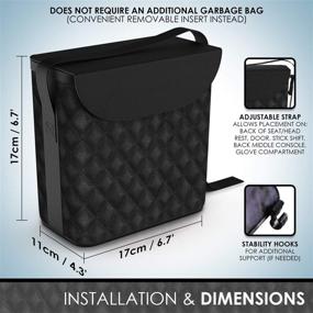 img 2 attached to 🚗 LUXXE - Refined Leather Car Trash Can & Matching Tissue Box - Waterproof Car Garbage Can - Machine Washable Car Trash Container - Car Trash Bag & Bin - Car Garbage Bag & Bin