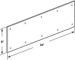 img 1 attached to 🚪 Prime-Line MP4837 Door Kick Plate: 6 x 34-Inch Satin Nickel Aluminum - Ultimate Protection for Your Doors - Pack of 1