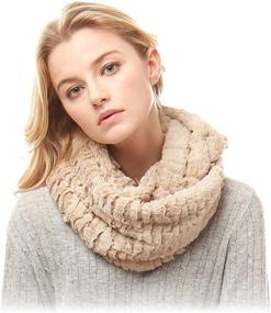 img 4 attached to Warm and Stylish Women's Winter Fur Neck Warmer: Soft Faux Fur Solid and Animal Print Infinity Loop Circle Scarf