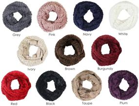 img 1 attached to Warm and Stylish Women's Winter Fur Neck Warmer: Soft Faux Fur Solid and Animal Print Infinity Loop Circle Scarf