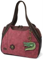 👜 triceratops burgundy women's handbag with top-handle - chala bowling bag logo