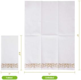 img 3 attached to 🧻 100 Pack Gold Disposable Bathroom Napkins - Linen-Feel Paper Hand Towels for Kitchen, Parties, Weddings, Dinners or Events