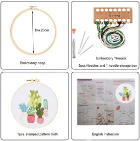 img 3 attached to 🌿 Rohome Full Hand-Made Embroidery Starter Kit: Plant Cross Stitch for Beginners with Patterned Cloth, Bamboo Hoop, Color Floss & Tools (09)