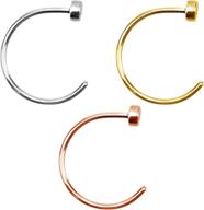 forbidden body jewelry surgical steel nose rings: comfort fit hoop in rose gold/yellow gold (18g-22g, 8-10mm) logo