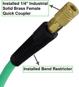 img 1 attached to 🌀 YOTOO Hybrid Air Hose 1/4-Inch by 25-Feet - Heavy-Duty, Lightweight, Kink Resistant, All-Weather Flexibility, 300 PSI - with 1/4-Inch Industrial Quick Coupler Fittings and Bend Restrictors