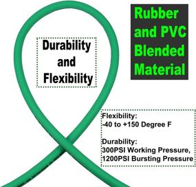 img 2 attached to 🌀 YOTOO Hybrid Air Hose 1/4-Inch by 25-Feet - Heavy-Duty, Lightweight, Kink Resistant, All-Weather Flexibility, 300 PSI - with 1/4-Inch Industrial Quick Coupler Fittings and Bend Restrictors