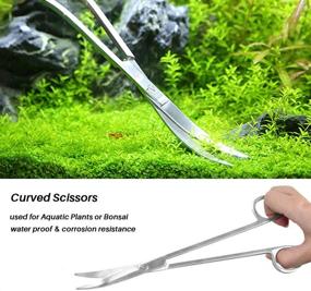 img 2 attached to 🐠 Aihotim 4 in 1 Planted Aquarium Tools - Premium Anti-Rust Stainless Steel Tweezers, Scissors, Spatula, and Algae Scraper Set for Fish Starter Kits