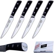 🔪 набор столовых ножей eagles kitchenware длиной 5 дюймов - серия eagles razor: премиум-ножи из высокоуглеродистой немецкой стали - в подарочной коробке. логотип