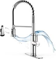 💧 watersong kitchen faucet: pull-down sink faucet with 3+4 function modes, 360-degree spray rotation, spot resist stainless steel, 100% lead-free logo