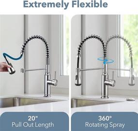 img 2 attached to 💧 WaterSong Kitchen Faucet: Pull-Down Sink Faucet with 3+4 Function Modes, 360-Degree Spray Rotation, Spot Resist Stainless Steel, 100% Lead-Free