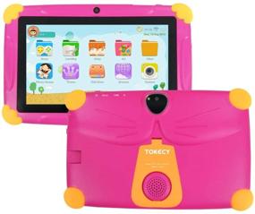 img 4 attached to 📱 7 Inch Kids Tablet, 32GB ROM 3GB RAM Android 9 Tablet for Kids with Parental Control App, HD Eye Protection Display and Holder (Rose)