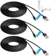 🔌 versatile 3 pack 26ft power extension cable for wyzecam, ps4, xbox one controllers, yi camera, nest cam indoor, oculus go: durable charging and data sync cord logo