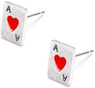 🎲 stylish sterling silver poker stud earrings: ideal hypoallergenic jewelry for women, men, and girls; perfect gift for friends, lovers, and croupiers! logo