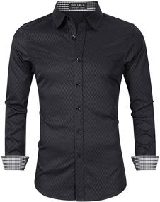 img 4 attached to 👔 Gollala Casual Sleeve Regular Business Men's Clothing: Effortlessly Stylish Attire for the Modern Gentleman