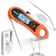 🌡️ rechargeable dual probe meat thermometer - instant read digital thermometer with backlit display, alarm buzzer & built-in magnet - waterproof food thermometer for kitchen, cooking, grill, bbq, frying logo