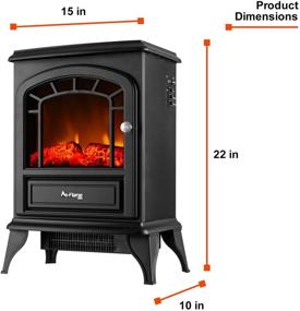 img 2 attached to e-Flame USA Aspen Electric Fireplace Stove - Realistic 3D Log and Fire Effect in Black