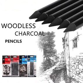 img 3 attached to ✏️ Versatile Ysarvest Art Pencil Woodless Sketch Charcoal Pencils Set: Soft, Medium, Hard (3pcs)