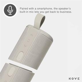 img 1 attached to 🔊 Kove Commuter 2 Портативная колонка - каменные Bluetooth-динамики, беспроводные с улучшенной громкостью HD, мощный бас-сабвуфер, встроенный микрофон, водонепроницаемость IPX7 - идеальный бумбокс для дома, отдыха на природе или путешествий