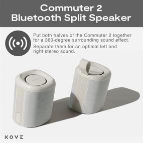 img 3 attached to 🔊 Kove Commuter 2 Портативная колонка - каменные Bluetooth-динамики, беспроводные с улучшенной громкостью HD, мощный бас-сабвуфер, встроенный микрофон, водонепроницаемость IPX7 - идеальный бумбокс для дома, отдыха на природе или путешествий